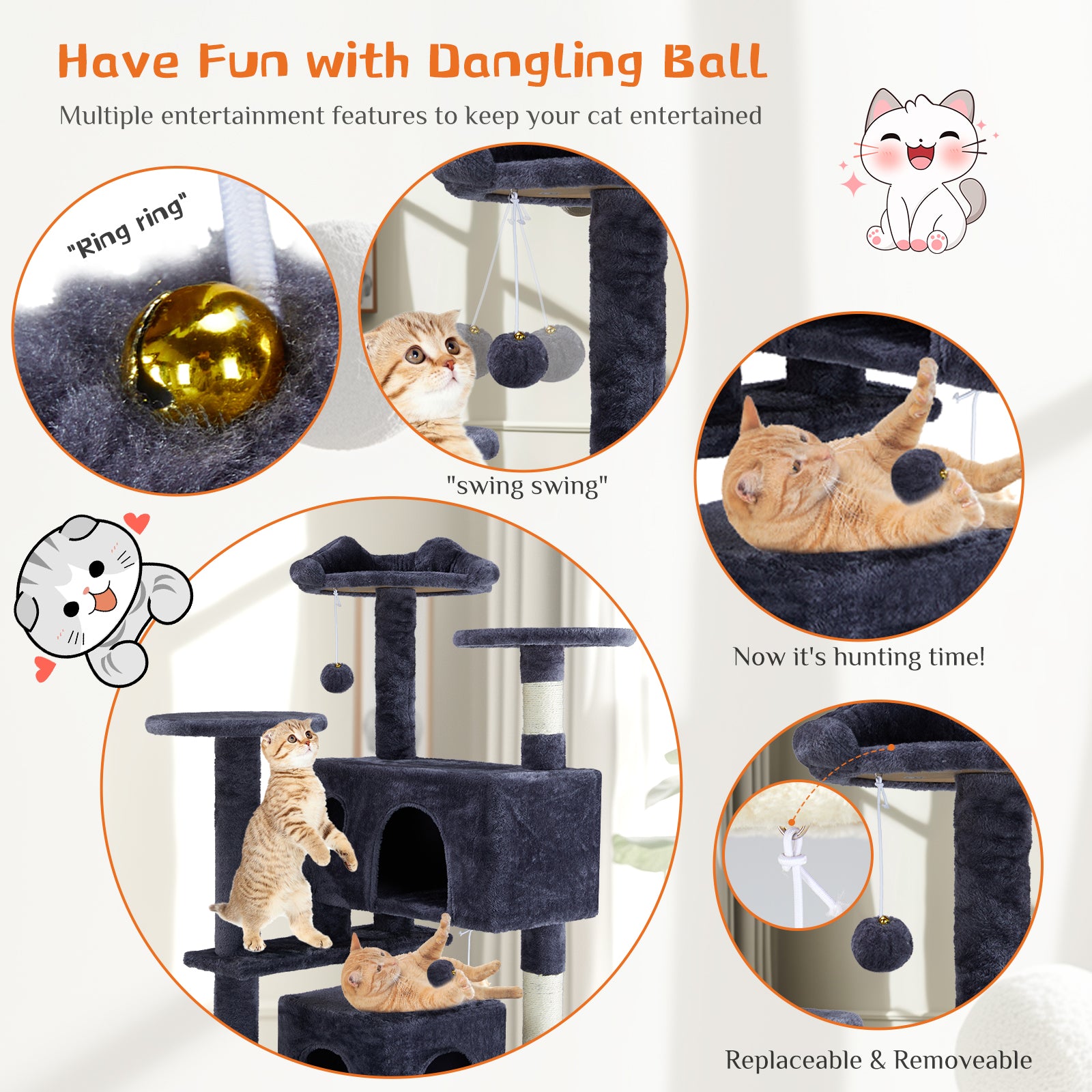 Elegant Cat Tower for Play, Rest, and Climbing