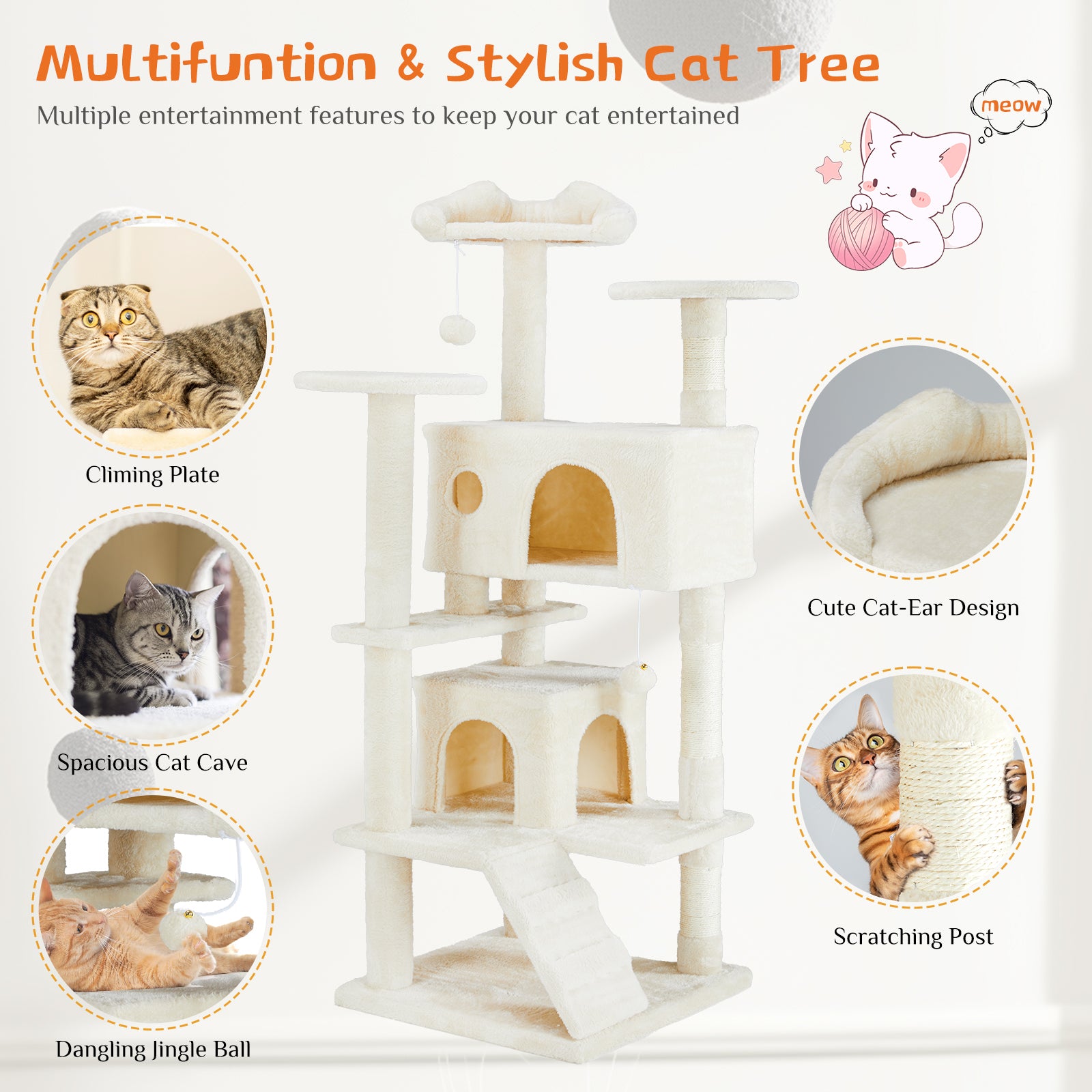 Elegant Cat Tower for Play, Rest, and Climbing