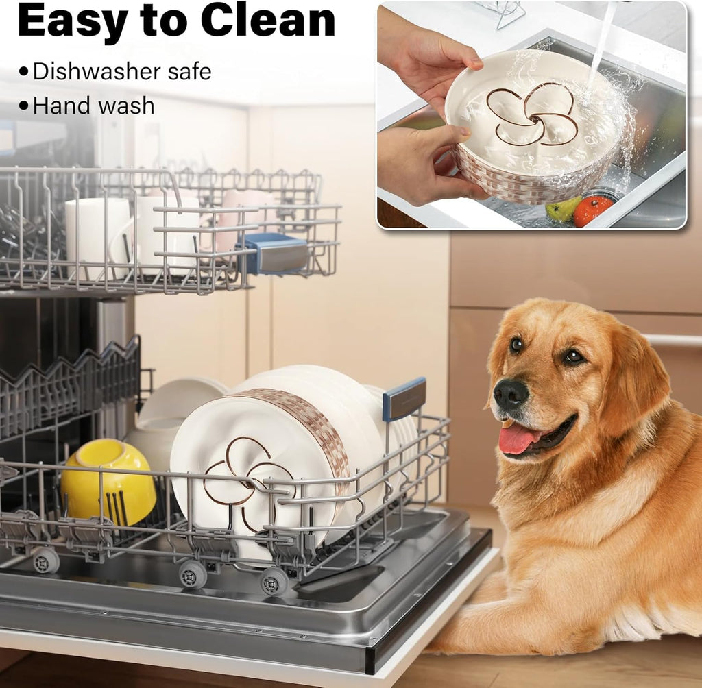 Ceramic Slow Feeder Dog Bowl That Helps Dogs Eat Slowly