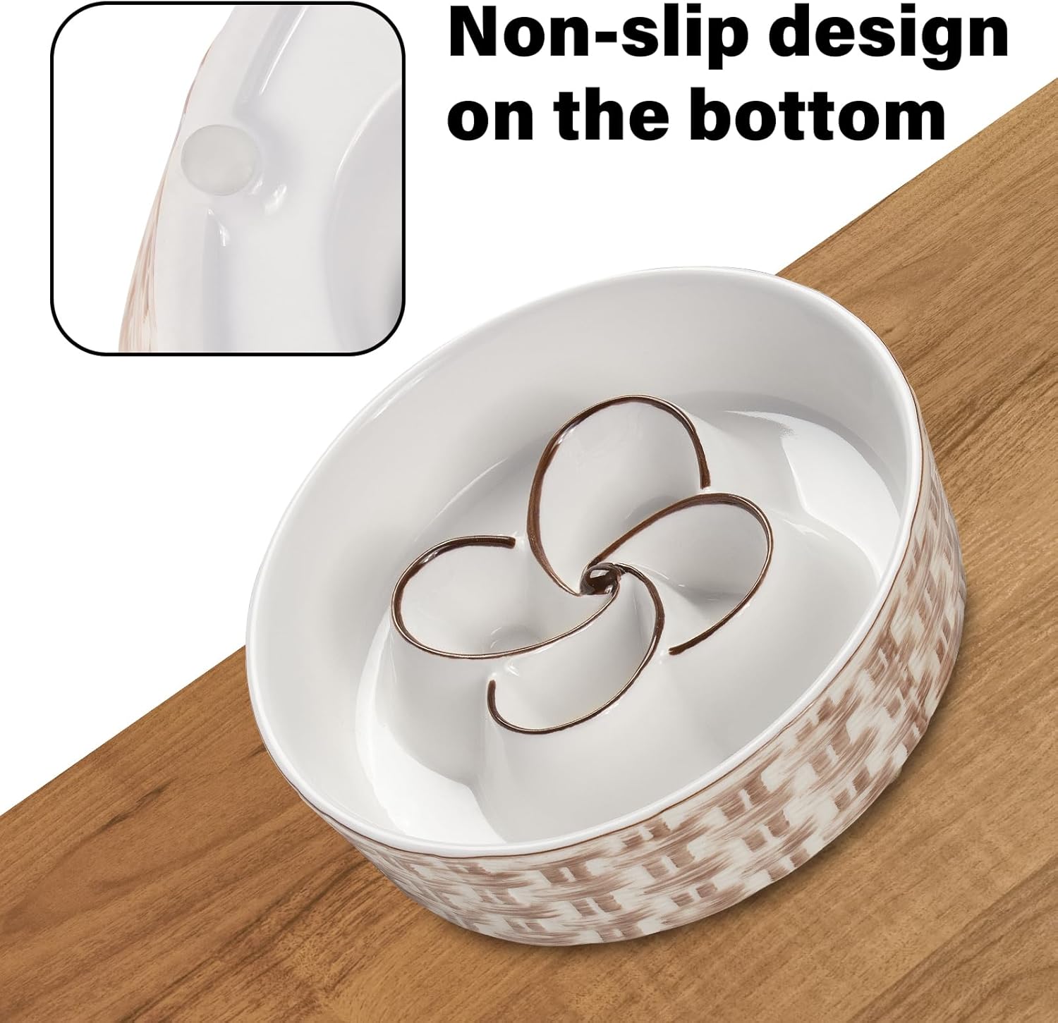 Ceramic Slow Feeder Dog Bowl That Helps Dogs Eat Slowly